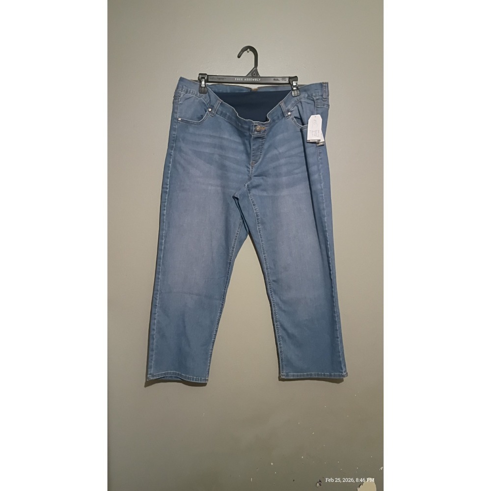 Time and Tru Women's Maternity Straight Leg Jeans, 27" Inseam, Size XXL 20